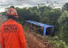 Ônibus tomba na BR-158 entre Barra do Garças e Nova Xavantina e deixa dois mortos e seis feridos