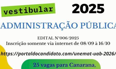 UNEMAT: Polo UAB de Canarana reforça prazo final para inscrições no vestibular 2025