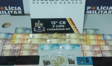 POLÍCIA MILITAR PRENDE HOMEM POR TRÁFICO DE DROGAS NO CENTRO EM CANARANA