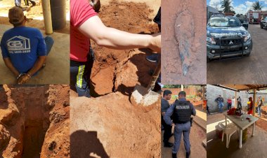 Corpo é encontrado enterrado no quintal de uma residência no Setor Cristalino; suspeito é preso em fazenda próximo a Água Boa