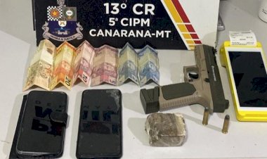 Suspeito é preso com drogas, munições e simulacro durante ação policial