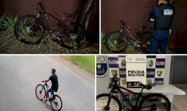 CANARANA | Polícia Militar recupera bicicleta furtada em menos de cinco horas e devolve ao proprietário