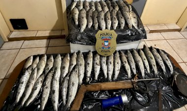 Polícia Civil de Canarana apreende pescado e materiais durante denúncia de pesca predatória no Rio Tanguro