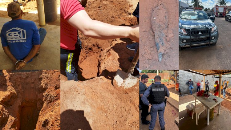 Corpo é encontrado enterrado no quintal de uma residência no Setor Cristalino; suspeito é preso em fazenda próximo a Água Boa