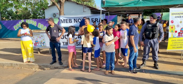 Educação no Trânsito: EMEB Nova Era mobiliza comunidade em Canarana
