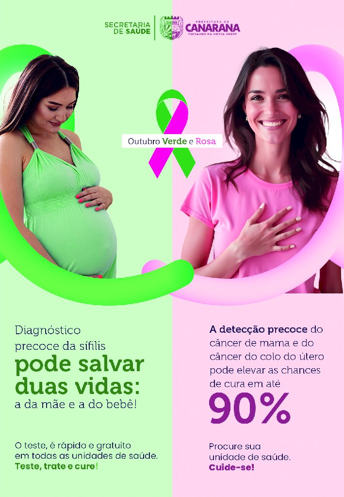 Canarana realiza ações do Outubro Rosa e Outubro Verde para prevenção à saúde da mulher e combate à sífilis gestacional