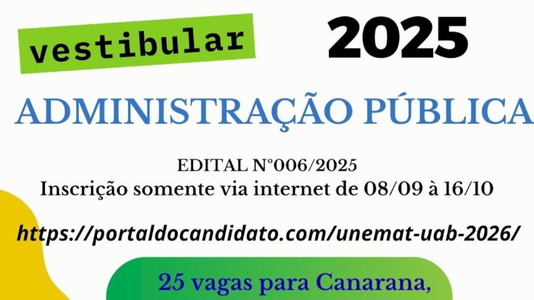 UNEMAT: Polo UAB de Canarana reforça prazo final para inscrições no vestibular 2025