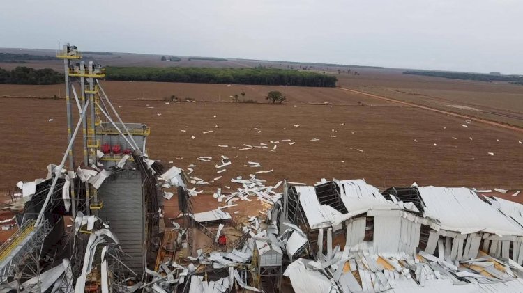 Vendaval causa destruição em vários pontos de Querência