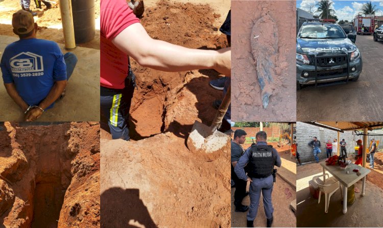Corpo é encontrado enterrado no quintal de uma residência no Setor Cristalino; suspeito é preso em fazenda próximo a Água Boa