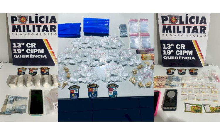 Ação integrada entre a 5ª CIPM de Canarana e a 19ª CIPM de Querência resulta em prisões e grande apreensão de drogas no Setor F