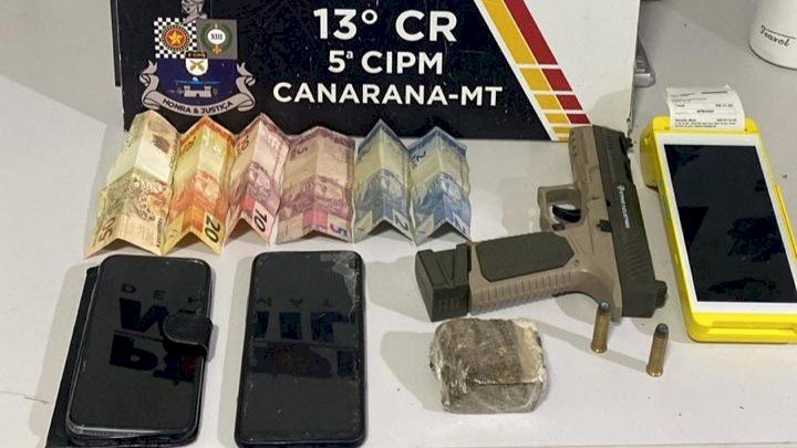Suspeito é preso com drogas, munições e simulacro durante ação policial