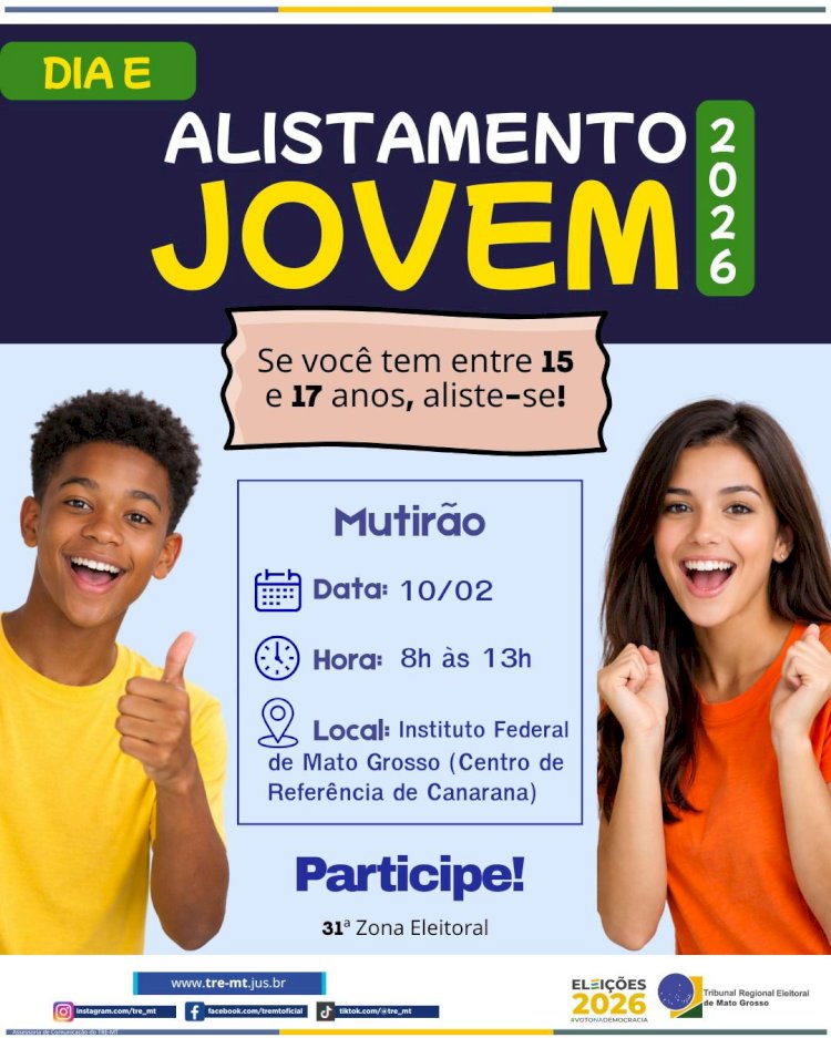 CANARANA REALIZA MOBILIZAÇÃO PARA EMISSÃO DO PRIMEIRO TÍTULO ELEITORAL ENTRE JOVENS