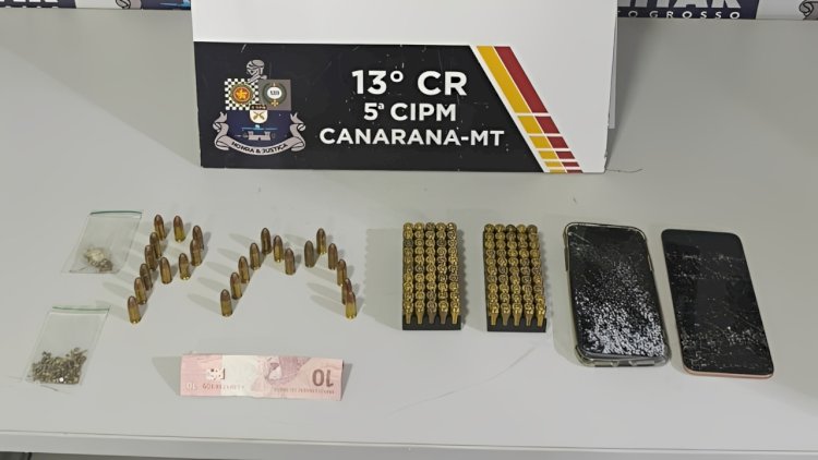 Mulher é presa com drogas e 124 munições de 9mm no Bairro Panorama, em Canarana