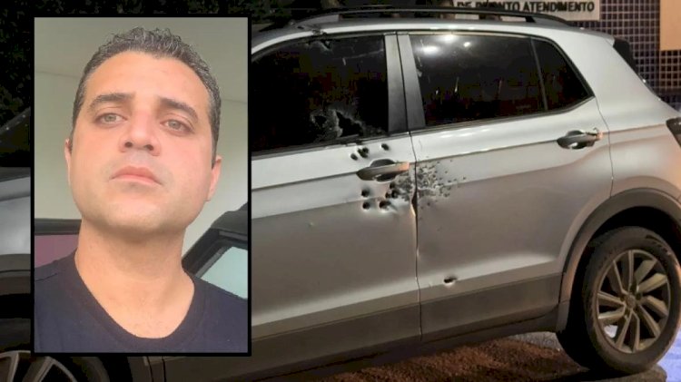 Delegado é baleado em MT carro fica crivado com os tiros