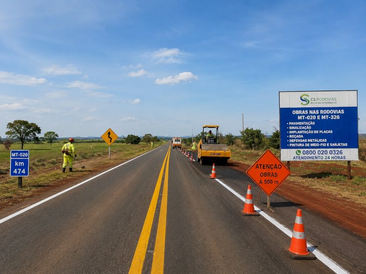 OBRAS NAS RODOVIAS MT-020 E MT-326 EXIGEM ATENÇÃO REDOBRADA DOS MOTORISTAS NESTE SÁBADO